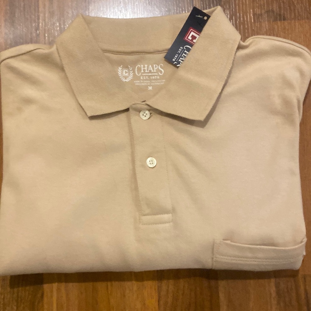 NWT Chaps polo style shirt-tan